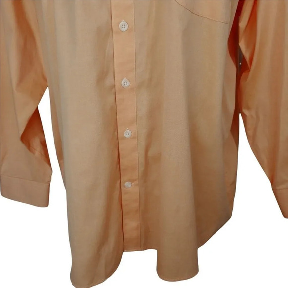 Miller Performance Button Down Dress Shirt, Peach-Orange, Business, Office, Work - Picture 3 of 7